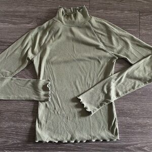 Olive Green Turtleneck Top